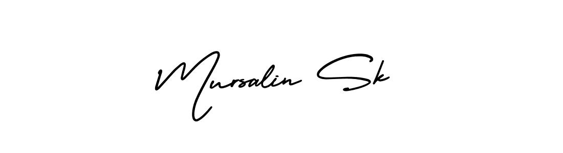 You should practise on your own different ways (AmerikaSignatureDemo-Regular) to write your name (Mursalin Sk) in signature. don't let someone else do it for you. Mursalin Sk signature style 3 images and pictures png