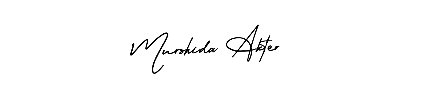 It looks lik you need a new signature style for name Murshida Akter. Design unique handwritten (AmerikaSignatureDemo-Regular) signature with our free signature maker in just a few clicks. Murshida Akter signature style 3 images and pictures png