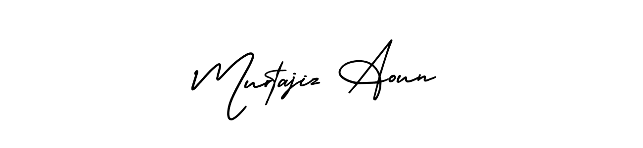 AmerikaSignatureDemo-Regular is a professional signature style that is perfect for those who want to add a touch of class to their signature. It is also a great choice for those who want to make their signature more unique. Get Murtajiz Aoun name to fancy signature for free. Murtajiz Aoun signature style 3 images and pictures png