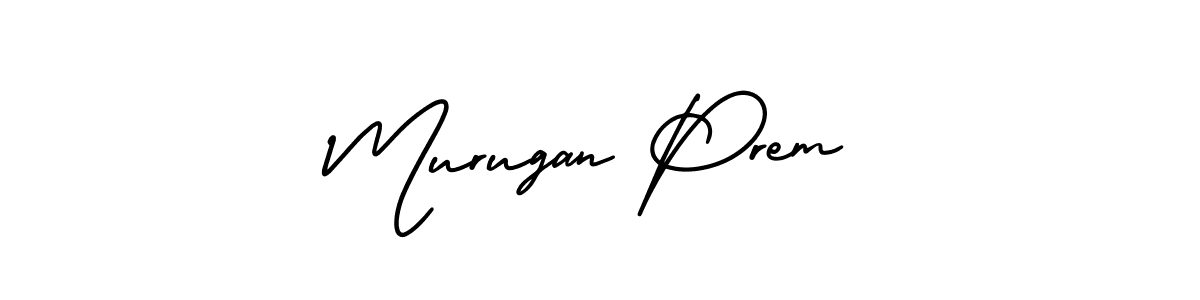 The best way (AmerikaSignatureDemo-Regular) to make a short signature is to pick only two or three words in your name. The name Murugan Prem include a total of six letters. For converting this name. Murugan Prem signature style 3 images and pictures png