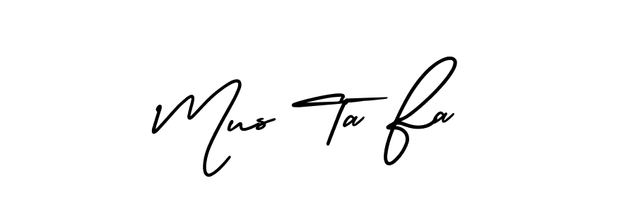 Mus Ta Fa stylish signature style. Best Handwritten Sign (AmerikaSignatureDemo-Regular) for my name. Handwritten Signature Collection Ideas for my name Mus Ta Fa. Mus Ta Fa signature style 3 images and pictures png