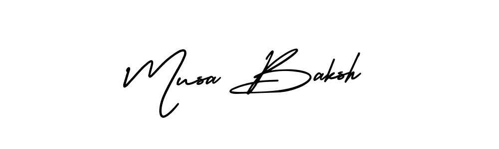 Use a signature maker to create a handwritten signature online. With this signature software, you can design (AmerikaSignatureDemo-Regular) your own signature for name Musa Baksh. Musa Baksh signature style 3 images and pictures png