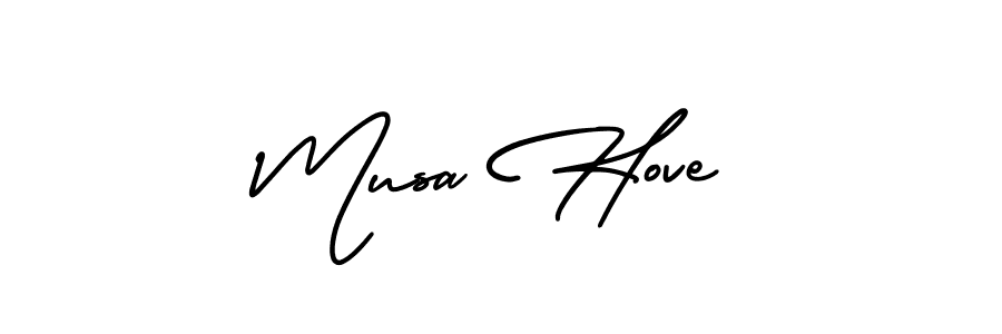 The best way (AmerikaSignatureDemo-Regular) to make a short signature is to pick only two or three words in your name. The name Musa Hove include a total of six letters. For converting this name. Musa Hove signature style 3 images and pictures png