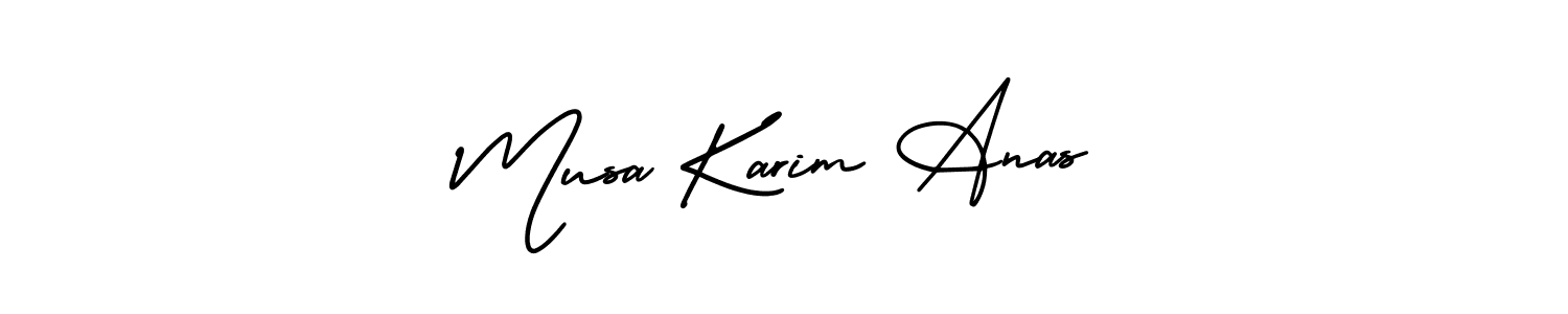 Musa Karim Anas stylish signature style. Best Handwritten Sign (AmerikaSignatureDemo-Regular) for my name. Handwritten Signature Collection Ideas for my name Musa Karim Anas. Musa Karim Anas signature style 3 images and pictures png