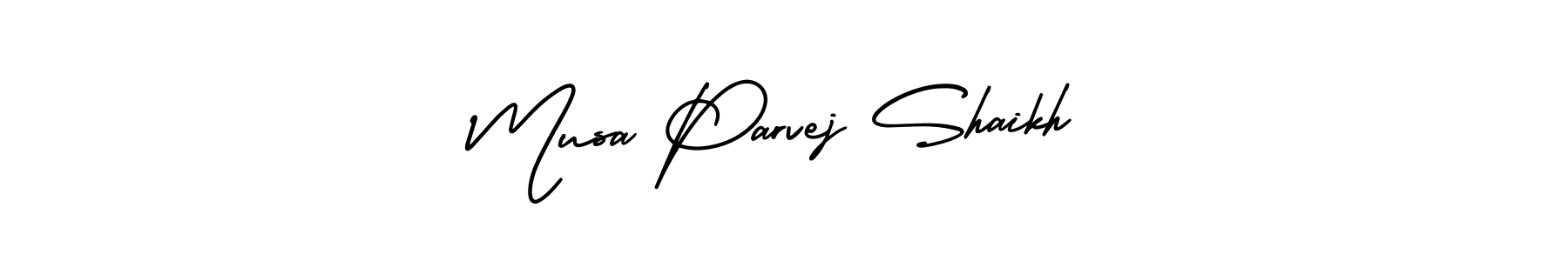 It looks lik you need a new signature style for name Musa Parvej Shaikh. Design unique handwritten (AmerikaSignatureDemo-Regular) signature with our free signature maker in just a few clicks. Musa Parvej Shaikh signature style 3 images and pictures png