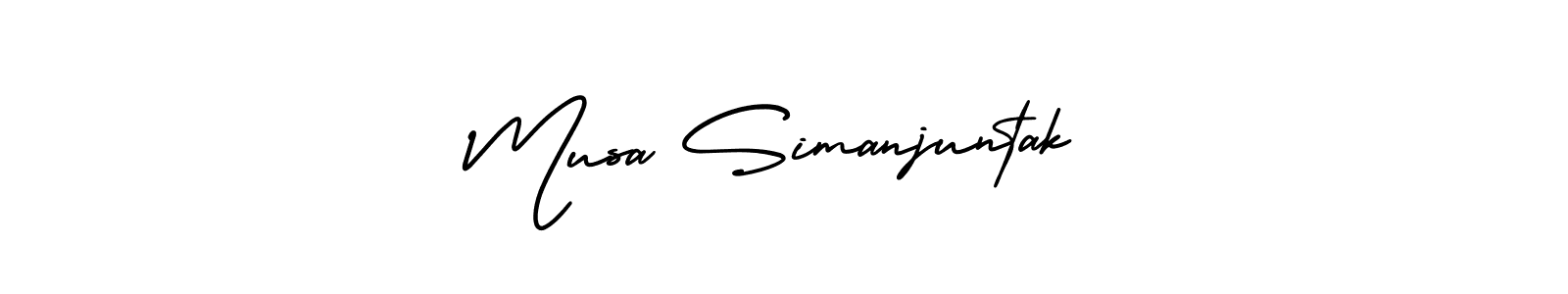 You should practise on your own different ways (AmerikaSignatureDemo-Regular) to write your name (Musa Simanjuntak) in signature. don't let someone else do it for you. Musa Simanjuntak signature style 3 images and pictures png