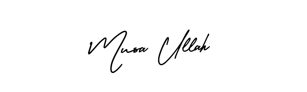 Create a beautiful signature design for name Musa Ullah. With this signature (AmerikaSignatureDemo-Regular) fonts, you can make a handwritten signature for free. Musa Ullah signature style 3 images and pictures png