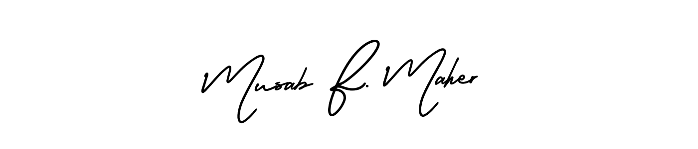 How to Draw Musab F. Maher signature style? AmerikaSignatureDemo-Regular is a latest design signature styles for name Musab F. Maher. Musab F. Maher signature style 3 images and pictures png