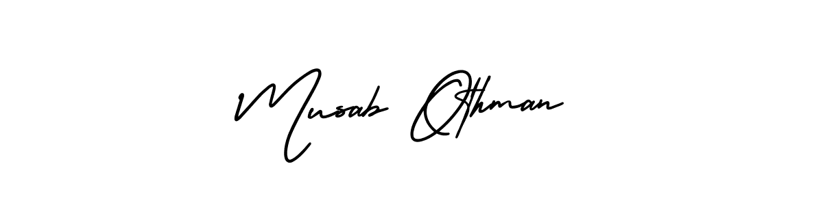 This is the best signature style for the Musab Othman name. Also you like these signature font (AmerikaSignatureDemo-Regular). Mix name signature. Musab Othman signature style 3 images and pictures png