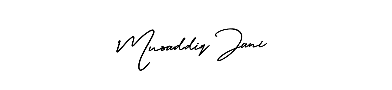 How to Draw Musaddiq Jani signature style? AmerikaSignatureDemo-Regular is a latest design signature styles for name Musaddiq Jani. Musaddiq Jani signature style 3 images and pictures png