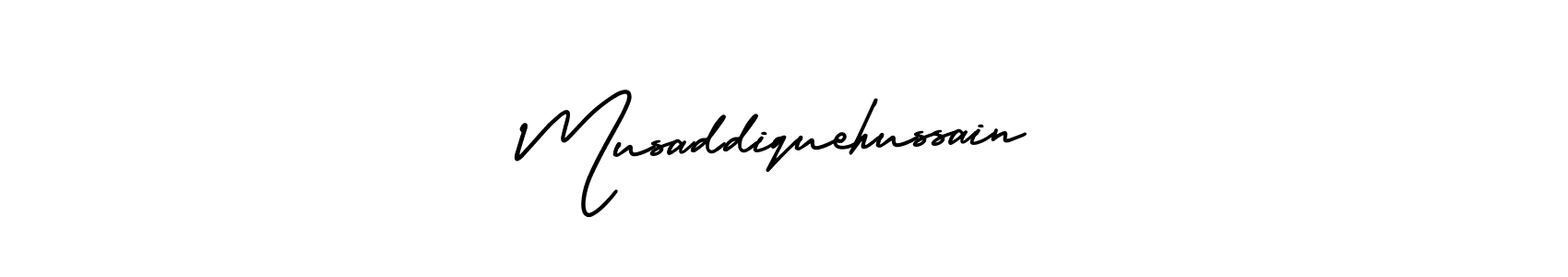 Use a signature maker to create a handwritten signature online. With this signature software, you can design (AmerikaSignatureDemo-Regular) your own signature for name Musaddiquehussain. Musaddiquehussain signature style 3 images and pictures png