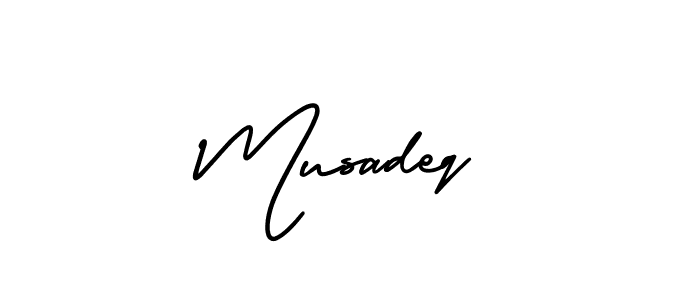 Use a signature maker to create a handwritten signature online. With this signature software, you can design (AmerikaSignatureDemo-Regular) your own signature for name Musadeq. Musadeq signature style 3 images and pictures png