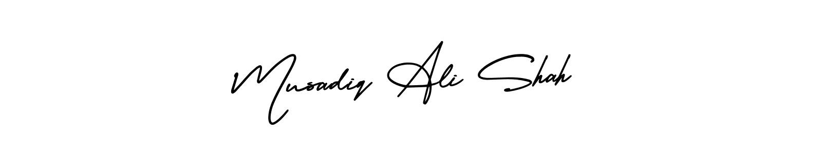 Make a beautiful signature design for name Musadiq Ali Shah. With this signature (AmerikaSignatureDemo-Regular) style, you can create a handwritten signature for free. Musadiq Ali Shah signature style 3 images and pictures png