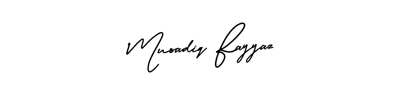 It looks lik you need a new signature style for name Musadiq Fayyaz. Design unique handwritten (AmerikaSignatureDemo-Regular) signature with our free signature maker in just a few clicks. Musadiq Fayyaz signature style 3 images and pictures png