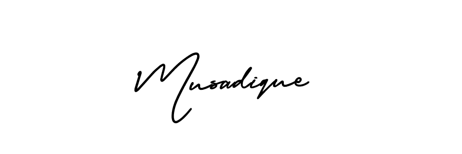 Make a beautiful signature design for name Musadique. With this signature (AmerikaSignatureDemo-Regular) style, you can create a handwritten signature for free. Musadique signature style 3 images and pictures png