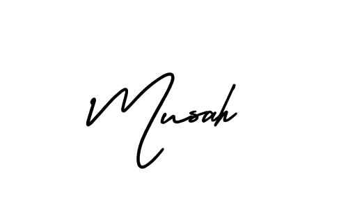Design your own signature with our free online signature maker. With this signature software, you can create a handwritten (AmerikaSignatureDemo-Regular) signature for name Musah. Musah signature style 3 images and pictures png