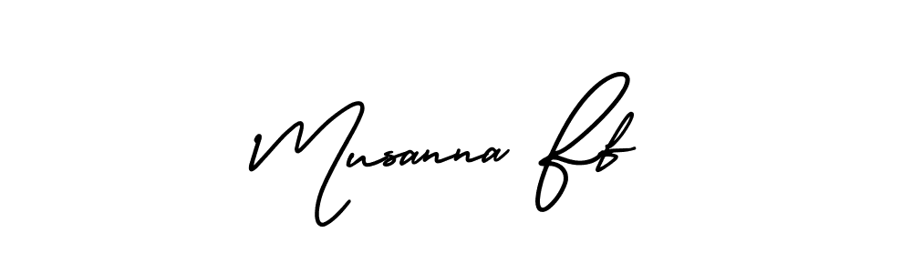 Musanna Ff stylish signature style. Best Handwritten Sign (AmerikaSignatureDemo-Regular) for my name. Handwritten Signature Collection Ideas for my name Musanna Ff. Musanna Ff signature style 3 images and pictures png