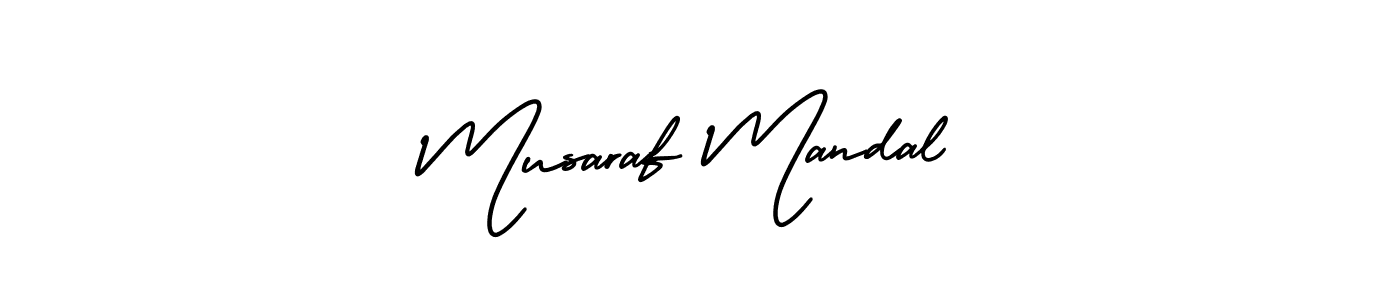 The best way (AmerikaSignatureDemo-Regular) to make a short signature is to pick only two or three words in your name. The name Musaraf Mandal include a total of six letters. For converting this name. Musaraf Mandal signature style 3 images and pictures png