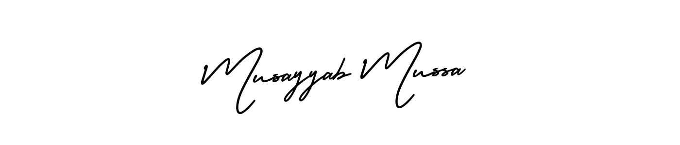You should practise on your own different ways (AmerikaSignatureDemo-Regular) to write your name (Musayyab Mussa) in signature. don't let someone else do it for you. Musayyab Mussa signature style 3 images and pictures png