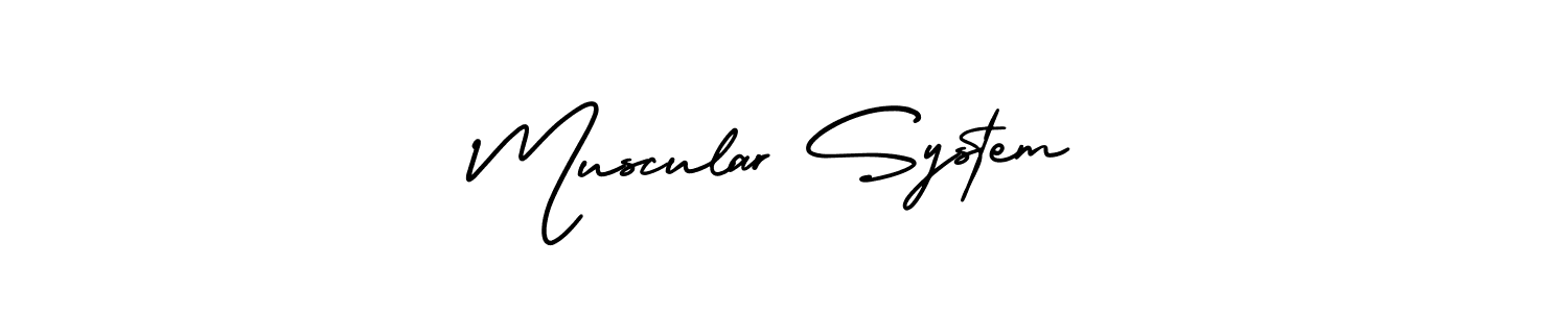 Create a beautiful signature design for name Muscular System. With this signature (AmerikaSignatureDemo-Regular) fonts, you can make a handwritten signature for free. Muscular System signature style 3 images and pictures png