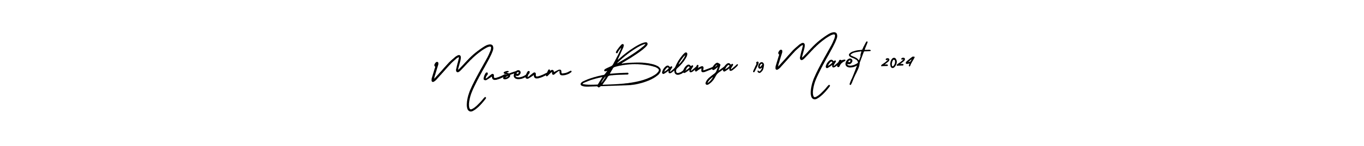 The best way (AmerikaSignatureDemo-Regular) to make a short signature is to pick only two or three words in your name. The name Museum Balanga 19 Maret 2024 include a total of six letters. For converting this name. Museum Balanga 19 Maret 2024 signature style 3 images and pictures png