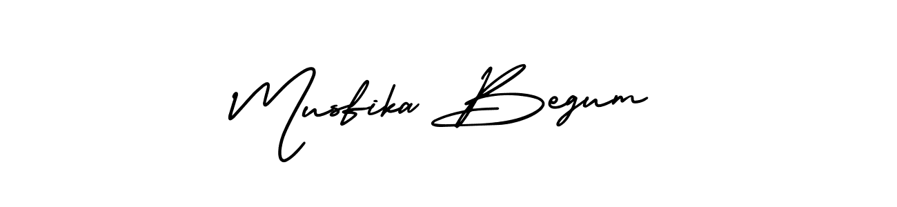 Musfika Begum stylish signature style. Best Handwritten Sign (AmerikaSignatureDemo-Regular) for my name. Handwritten Signature Collection Ideas for my name Musfika Begum. Musfika Begum signature style 3 images and pictures png