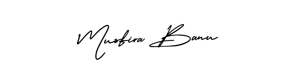 How to make Musfira Banu name signature. Use AmerikaSignatureDemo-Regular style for creating short signs online. This is the latest handwritten sign. Musfira Banu signature style 3 images and pictures png