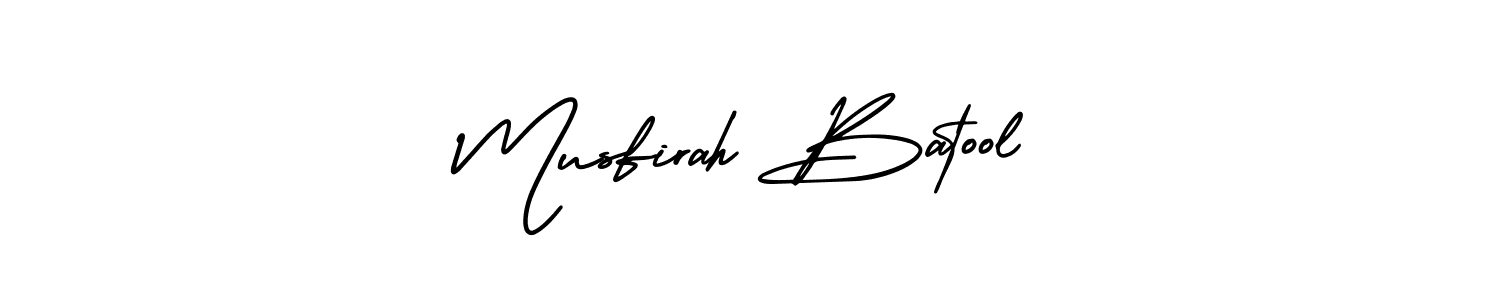 You should practise on your own different ways (AmerikaSignatureDemo-Regular) to write your name (Musfirah Batool) in signature. don't let someone else do it for you. Musfirah Batool signature style 3 images and pictures png