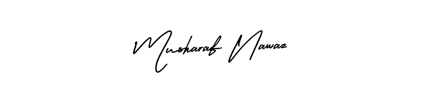 Musharaf Nawaz stylish signature style. Best Handwritten Sign (AmerikaSignatureDemo-Regular) for my name. Handwritten Signature Collection Ideas for my name Musharaf Nawaz. Musharaf Nawaz signature style 3 images and pictures png