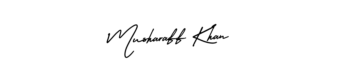 How to make Musharaff Khan name signature. Use AmerikaSignatureDemo-Regular style for creating short signs online. This is the latest handwritten sign. Musharaff Khan signature style 3 images and pictures png