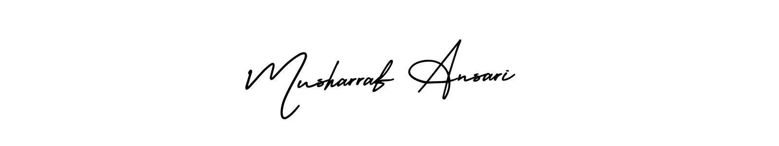 How to make Musharraf Ansari name signature. Use AmerikaSignatureDemo-Regular style for creating short signs online. This is the latest handwritten sign. Musharraf Ansari signature style 3 images and pictures png