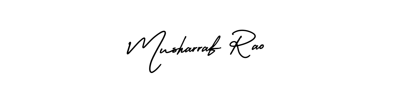 You should practise on your own different ways (AmerikaSignatureDemo-Regular) to write your name (Musharraf Rao) in signature. don't let someone else do it for you. Musharraf Rao signature style 3 images and pictures png