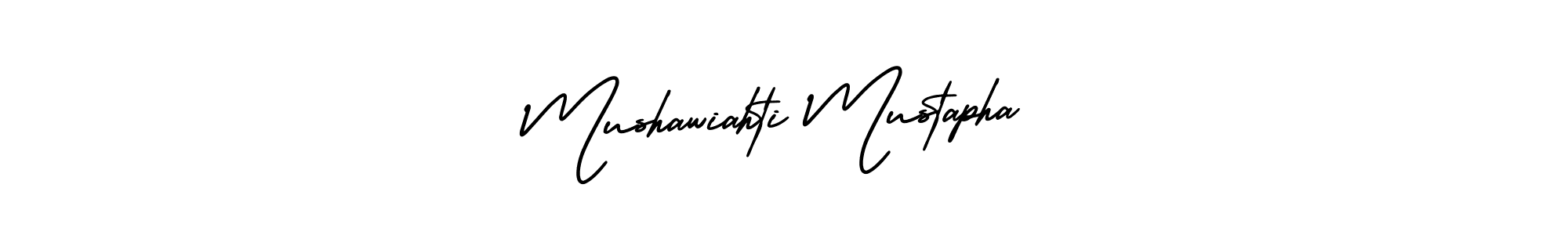 Also You can easily find your signature by using the search form. We will create Mushawiahti Mustapha name handwritten signature images for you free of cost using AmerikaSignatureDemo-Regular sign style. Mushawiahti Mustapha signature style 3 images and pictures png