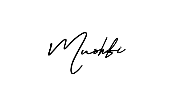 Mushfi stylish signature style. Best Handwritten Sign (AmerikaSignatureDemo-Regular) for my name. Handwritten Signature Collection Ideas for my name Mushfi. Mushfi signature style 3 images and pictures png