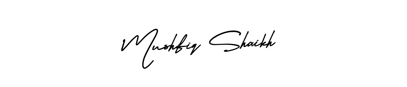 Mushfiq Shaikh stylish signature style. Best Handwritten Sign (AmerikaSignatureDemo-Regular) for my name. Handwritten Signature Collection Ideas for my name Mushfiq Shaikh. Mushfiq Shaikh signature style 3 images and pictures png