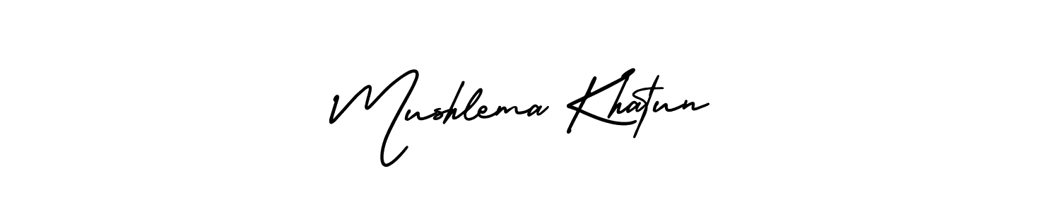 How to make Mushlema Khatun signature? AmerikaSignatureDemo-Regular is a professional autograph style. Create handwritten signature for Mushlema Khatun name. Mushlema Khatun signature style 3 images and pictures png