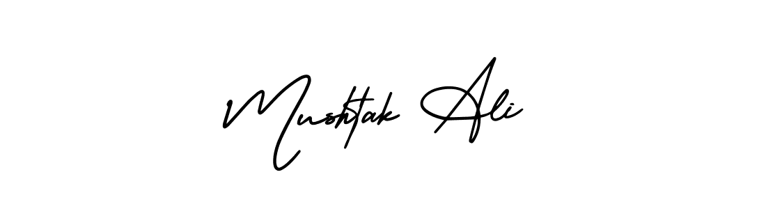 This is the best signature style for the Mushtak Ali name. Also you like these signature font (AmerikaSignatureDemo-Regular). Mix name signature. Mushtak Ali signature style 3 images and pictures png
