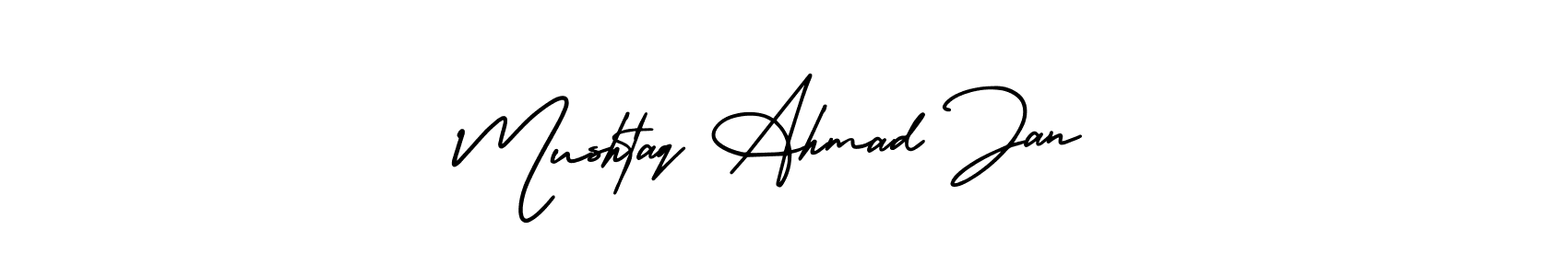 This is the best signature style for the Mushtaq Ahmad Jan name. Also you like these signature font (AmerikaSignatureDemo-Regular). Mix name signature. Mushtaq Ahmad Jan signature style 3 images and pictures png