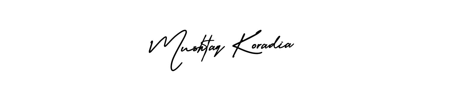 Mushtaq Koradia stylish signature style. Best Handwritten Sign (AmerikaSignatureDemo-Regular) for my name. Handwritten Signature Collection Ideas for my name Mushtaq Koradia. Mushtaq Koradia signature style 3 images and pictures png