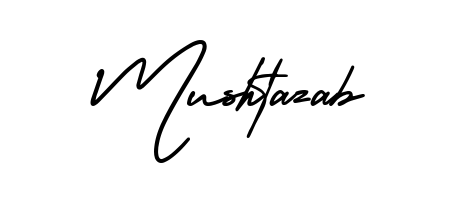 You should practise on your own different ways (AmerikaSignatureDemo-Regular) to write your name (Mushtazab) in signature. Don't let someone else do it for you. Mushtazab signature style 3 images and pictures png