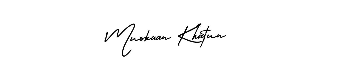 This is the best signature style for the Muskaan Khatun name. Also you like these signature font (AmerikaSignatureDemo-Regular). Mix name signature. Muskaan Khatun signature style 3 images and pictures png