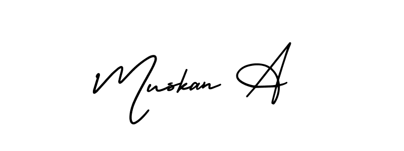 Create a beautiful signature design for name Muskan A. With this signature (AmerikaSignatureDemo-Regular) fonts, you can make a handwritten signature for free. Muskan A signature style 3 images and pictures png