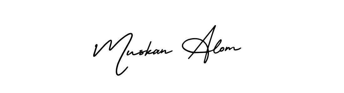 Use a signature maker to create a handwritten signature online. With this signature software, you can design (AmerikaSignatureDemo-Regular) your own signature for name Muskan Alom. Muskan Alom signature style 3 images and pictures png
