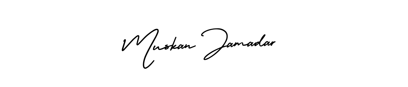 AmerikaSignatureDemo-Regular is a professional signature style that is perfect for those who want to add a touch of class to their signature. It is also a great choice for those who want to make their signature more unique. Get Muskan Jamadar name to fancy signature for free. Muskan Jamadar signature style 3 images and pictures png