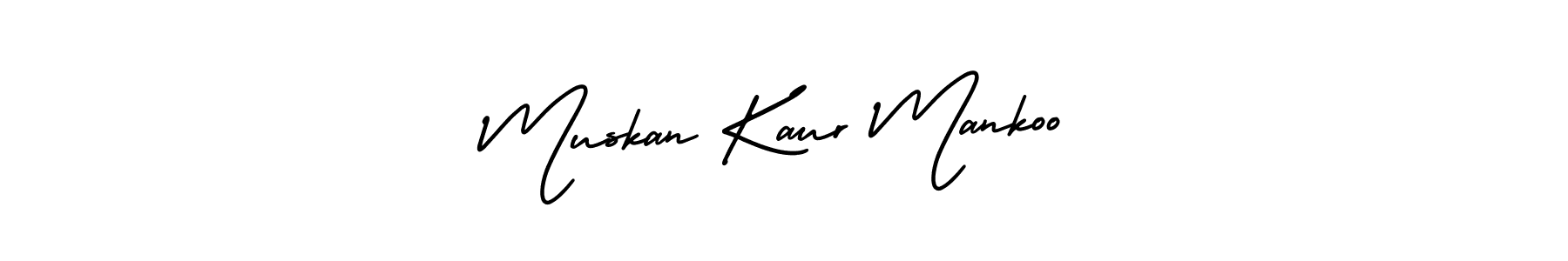 AmerikaSignatureDemo-Regular is a professional signature style that is perfect for those who want to add a touch of class to their signature. It is also a great choice for those who want to make their signature more unique. Get Muskan Kaur Mankoo name to fancy signature for free. Muskan Kaur Mankoo signature style 3 images and pictures png