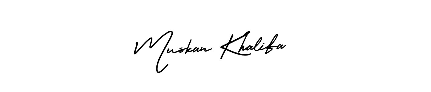 Create a beautiful signature design for name Muskan Khalifa. With this signature (AmerikaSignatureDemo-Regular) fonts, you can make a handwritten signature for free. Muskan Khalifa signature style 3 images and pictures png