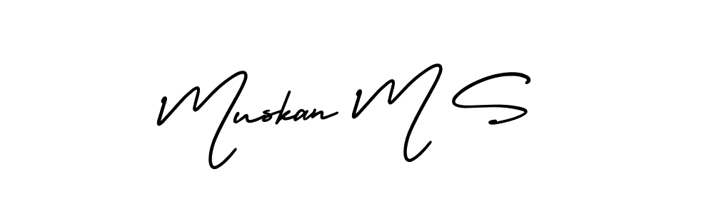 This is the best signature style for the Muskan M S name. Also you like these signature font (AmerikaSignatureDemo-Regular). Mix name signature. Muskan M S signature style 3 images and pictures png