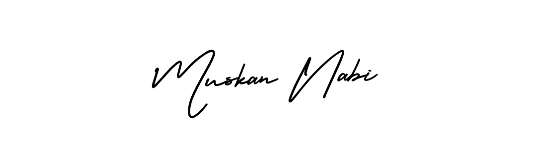 Make a beautiful signature design for name Muskan Nabi. With this signature (AmerikaSignatureDemo-Regular) style, you can create a handwritten signature for free. Muskan Nabi signature style 3 images and pictures png