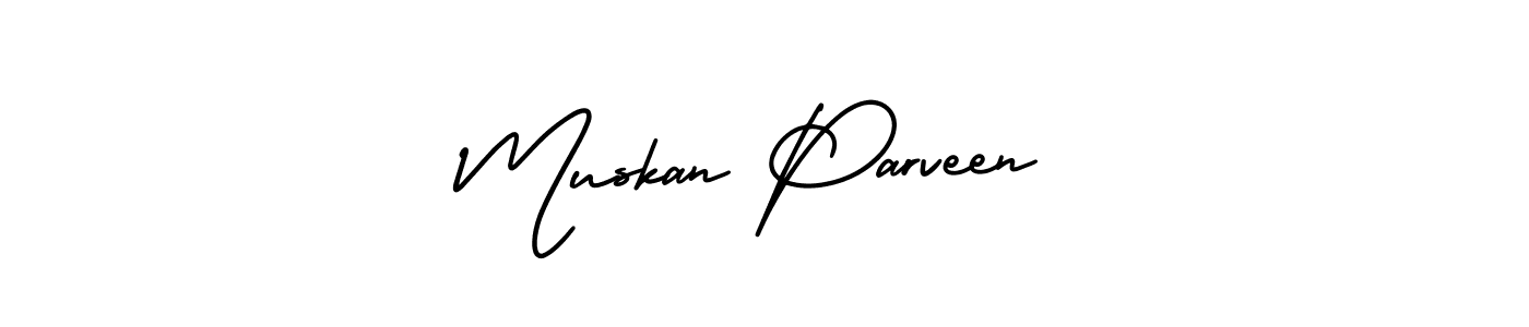 AmerikaSignatureDemo-Regular is a professional signature style that is perfect for those who want to add a touch of class to their signature. It is also a great choice for those who want to make their signature more unique. Get Muskan Parveen name to fancy signature for free. Muskan Parveen signature style 3 images and pictures png