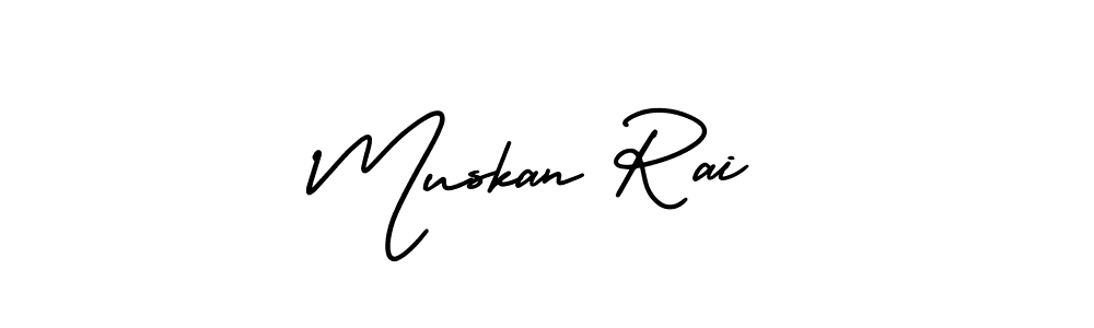 This is the best signature style for the Muskan Rai name. Also you like these signature font (AmerikaSignatureDemo-Regular). Mix name signature. Muskan Rai signature style 3 images and pictures png